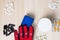 Sport Supplements, a barbell and sport glove