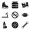 Sport supplements icons set, simple style