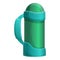 Sport thermo bottle icon, cartoon style