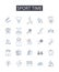 Sport time line icons collection. Pastime, Athleticism, Games, Recreation, Exercise, Leisure, Activity vector and linear