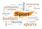 Sport topic Collage of words Vector illustration