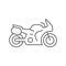 Sport touring motorcycle line outline icon