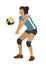 Sport volleyball female game play