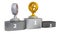 Sport Wheel Gold Silver and Bronze Trophies with Marble Bases Appear on Podium