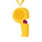 Sport whistle icon. Flat illustration