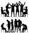 Sport winners and losers silhouettes