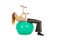 Sport woman with ball lifting dumbells