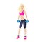 Sport woman hold dumbbells fitness trainer, hot