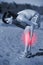 Sport woman knee injury