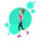 Sport Woman Run with Fitness Tracker Girl Runner