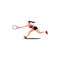 sport woman run and swing his tennis racket horizontally to reach the ball - tennis athlete run and forehand swing cartoon