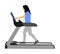 Sport woman running on treadmill in gym  illustration. Girl on running track cardio training. Fitness lady personal trainer