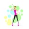 Sport Woman Show Bicep Muscles Fitness Trainer