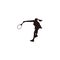 Sport woman swing his tennis racket to smash the ball silhouette - tennis athlete cartoon smashing the ball silhouette