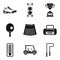 Sport workout icons set, simple style