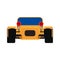 Sport yellow car front view vector transportation. Speed vehicle race power concept. Expensive model cartoon flat retro exotic