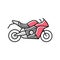 sportbike motorcycle color icon vector illustration