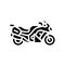 sportbike motorcycle glyph icon vector illustration