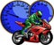 sportbike racer riding fast vector illustration design