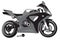 Sportbike silhouette, transport for speed and extreme sports, motocross. Motorcycle, sports body kit, monochrome vector
