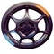 Sportcar light alloy rim 3D render upside down view