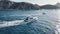 Sportfishing boat sailing on the water near Cabo, Mexico