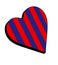 Sporting heart red and blue