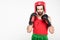 sportive boxer in retro helmet and boxing gloves,