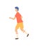 Sportive Boy Runner Isolated Cartoon Person, Sport