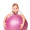 Sportive girl on a fit ball