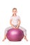 Sportive girl on a fit ball