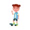 sportive little girl riding skateboard cartoon vector