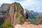 Sportive man at angels landing trail in zion national park