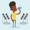 Sportive man drinking water vector illustration.