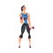 Sportive Woman Exercising with Dumbbells, Girl Doing Physical Workout in Gym or Home, Healthy Lifestyle Concept Cartoon