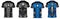 Sports 3D t-shirt jersey design template, mock up uniform kit with front and back view in two color option soccer, football, rugby