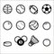 Sports Ball Icon set, line style