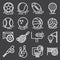 Sports Balls Icons Set on Gray Background. Vector