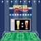 Sports bar menu,poster,banner.Football field,scoreboard and text
