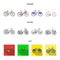 Sports bike and other types.Different bicycles set collection icons in cartoon,outline,flat style vector symbol stock