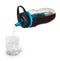 Sports bottle with a water filter. Water bottle filters dirty water and fill with clean, drinkable water to a glass. Plastic trans