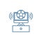 Sports broadcast line icon concept. Sports broadcast flat  vector symbol, sign, outline illustration.