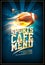 Sports cafe menu card design with classic leather rugby ball
