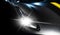 Sports car headlight close-up