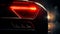 A sports car\'s brake lights