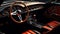 A sports car\'s interior with a leather