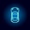 sports car from the top icon in blue neon style. Element of racing for mobile concept and web apps icon. Thin line icon for