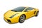 Sports car in yellow, isolated