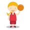 Sports cartoon vector illustrations: Basketball (female)