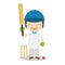 Sports cartoon vector illustrations: Cricket